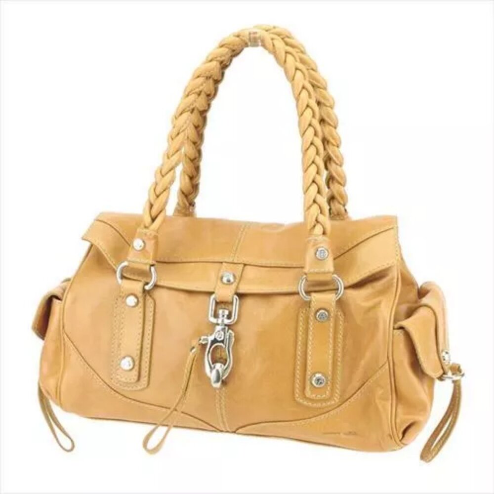 Francesco Biasia Hand bag Beige Silver leather Woman Authentic